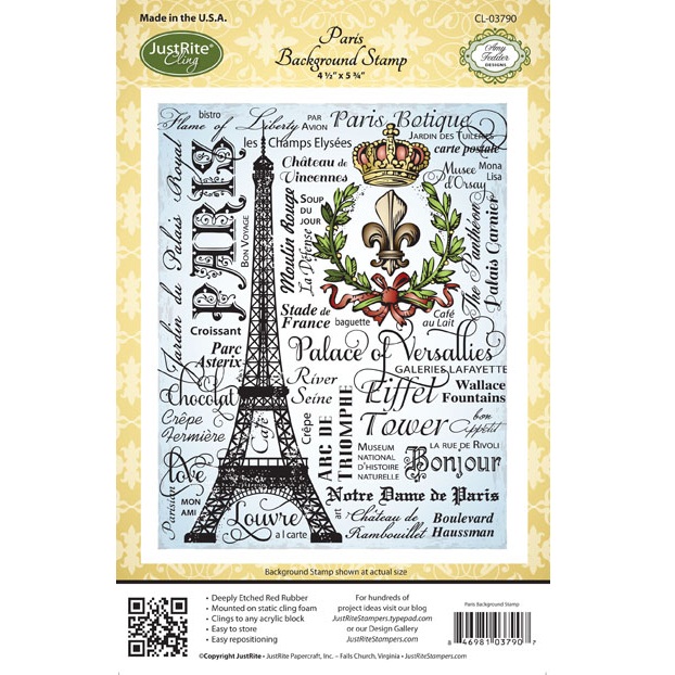 Резиновый штамп Paris, Justrite, 11,5х14,5 см