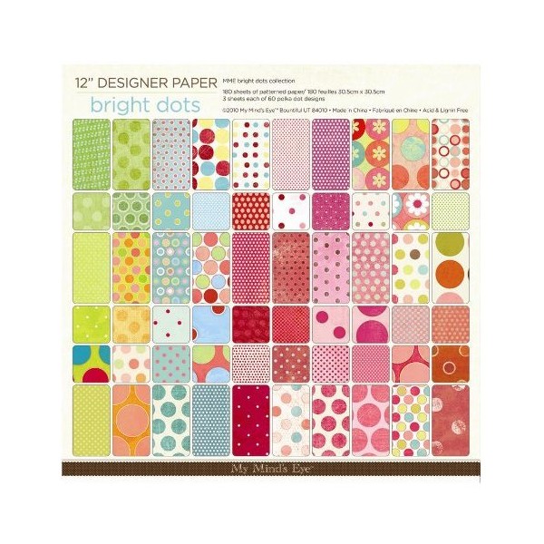 Набор бумаги Bright Dots 30x30 см от My Mind's Eye, 60 листов