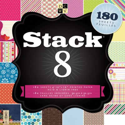 Набір односторонньої паперу Stack 8, 30х30 см 60 аркушів від DCWV, 