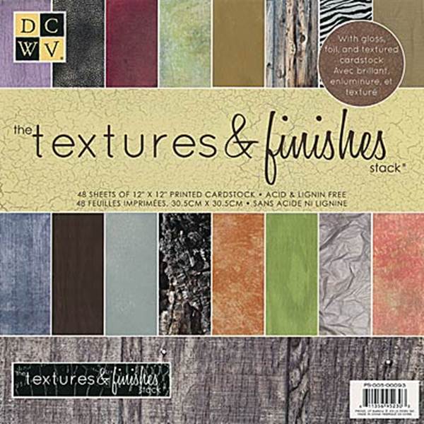 Набір текстурного картону Texture, 30х30 см від DCWV, 24 листа