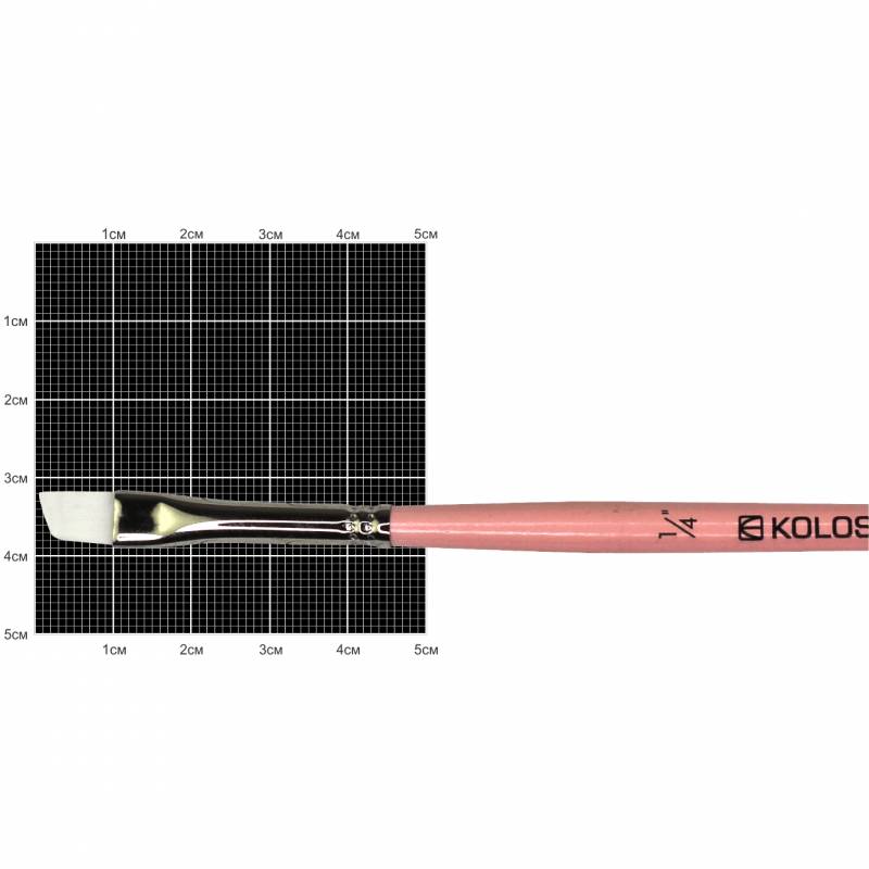 Кисть, Синтетика угловая, Flamingo 1023A, № 1/4, короткая ручка, Kolos