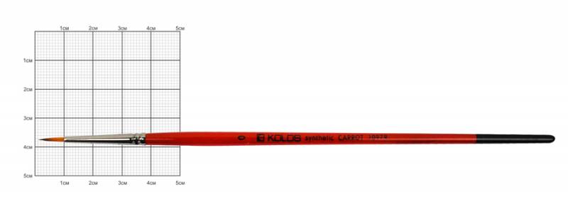Кисть, Синтетика круглая, Carrot 1097R, № 0, короткая ручка, Kolos