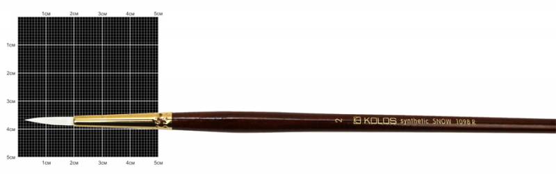 Кисть, Синтетика круглая, Snow 1098R, № 2, длинная ручка, Kolos
