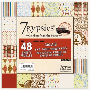 Набор бумаги для скрапбукинга 20х20 см 48 листов Journey - Calais от 7 gypsies