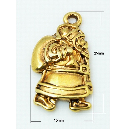 Металлическя подвеска "Дед Мороз" 25х15 мм, 1 шт.