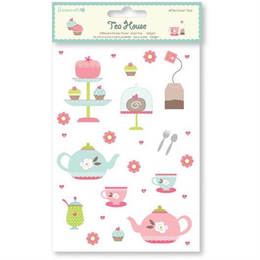 Наклейки для скрапбукинга с глиттером Afternoon Tea, Dovecraft