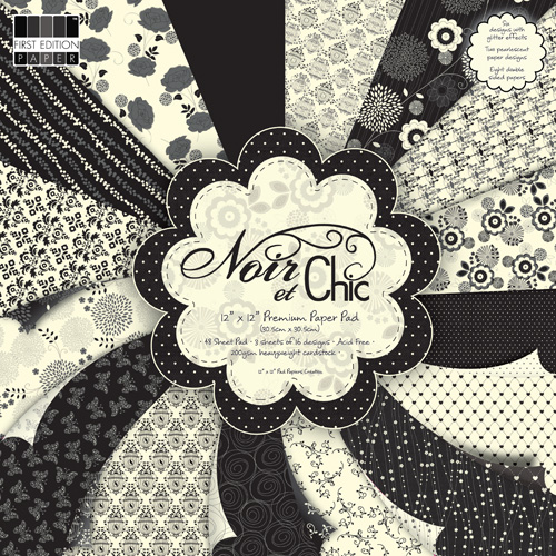 Набір паперу Noir et Chic 30x30 см 16 аркушів від First Edition