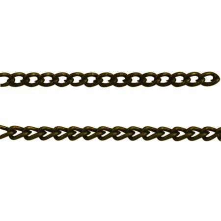 Металлическая цепочка цвета состаренной бронзы, 1 м.  Размеры звена 2,5х3,7 мм. 