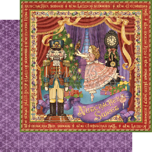 Аркуш скраппаперу Nutcracker Sweet, Nutcracker, Graphic 45, 30×30 см