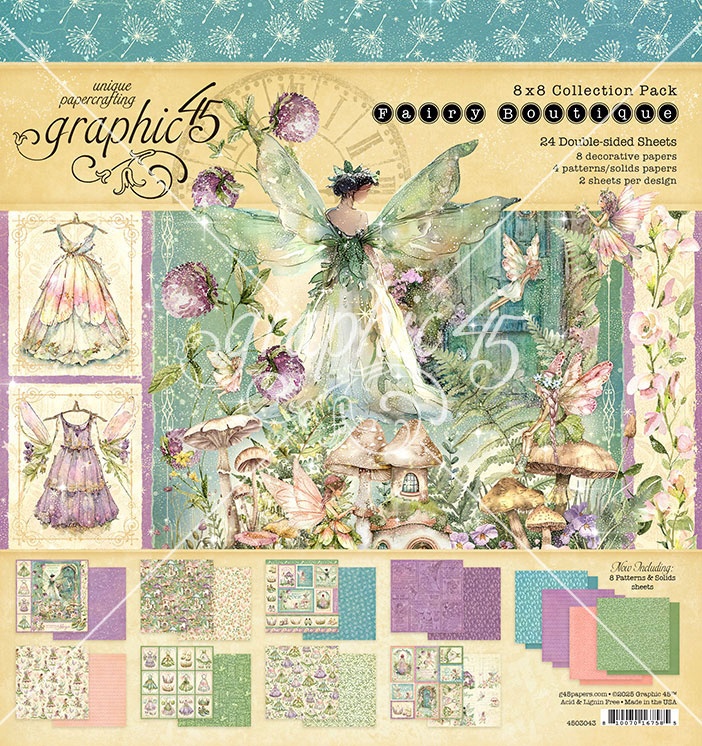 Набір для скрапбукінгу Fairy Boutique, 20х20 см, 12 аркушів, Graphic 45