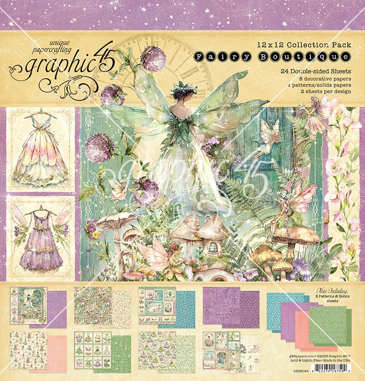 Набір для скрапбукінгу Fairy Boutique, 30х30 см, 12 аркушів, Graphic 45