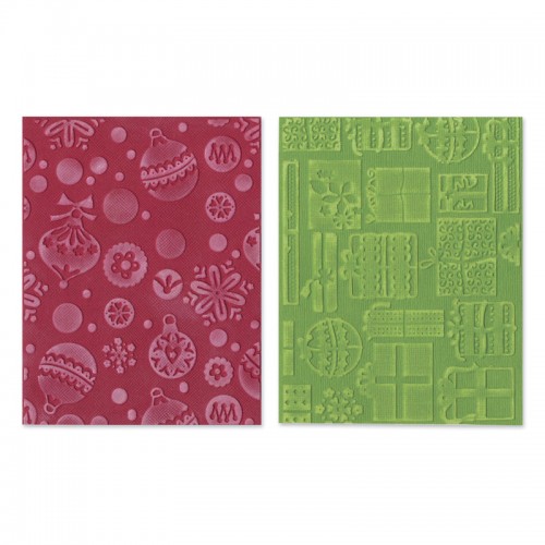 Папки для тиснения Gifts, Ornaments and Snowflake Set от Sizzix
