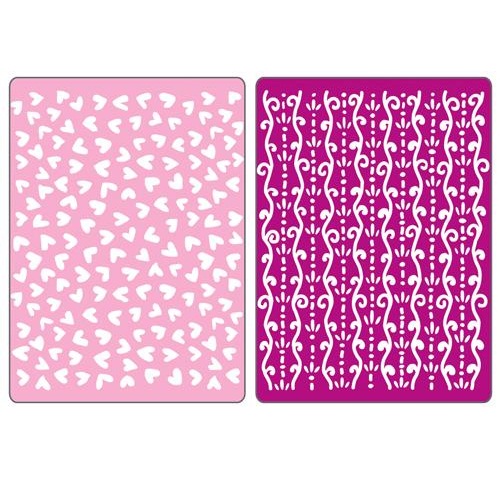Папки для тиснення Curlique and Hearts Set від Sizzix