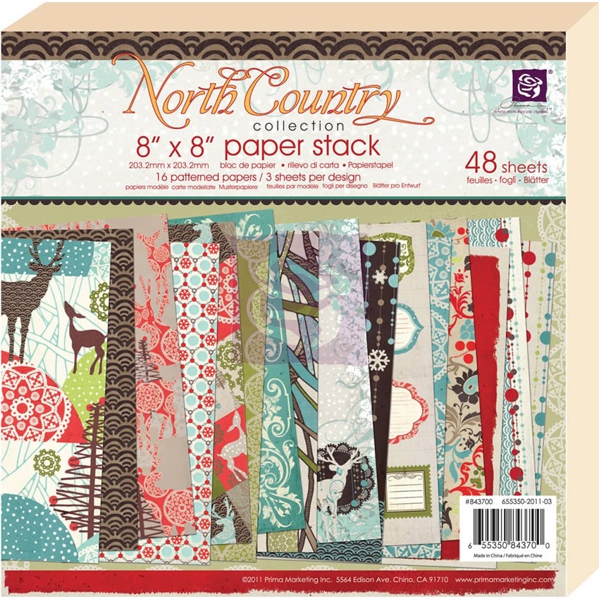 Набор бумаги North Country  20x20 см, 16 листов от Prima