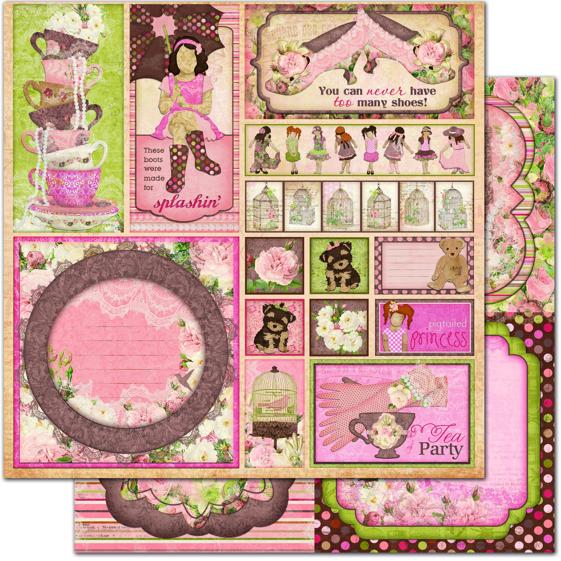 Двусторонняя скрапбумага Little Miss Cut Outs от Bo Bunny