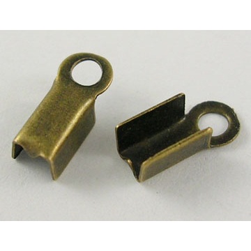 Металеві затиски для шнура кольору зістареної бронзи, 3х6 мм, 20 шт