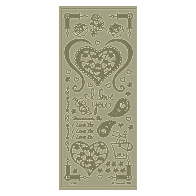 Контурні наклейки золотого кольору Gold Love від Dovecraft