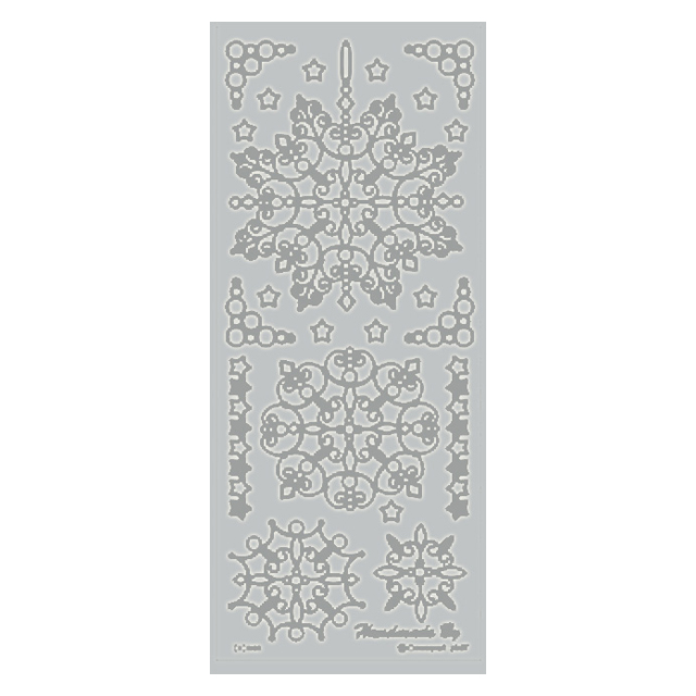 Контурные наклейки серебряного цвета Silver Round Medallion, Dovecraft