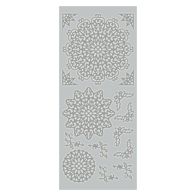 Контурні наклейки срібного кольору Silver 3d Medallions від Dovecraft