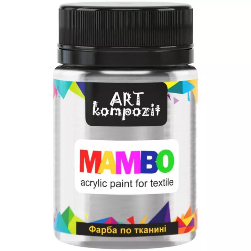 Краска по ткани, Mambo, 50 мл, 53 серебряный, Art Kompozit
