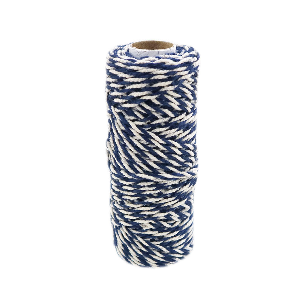 Шнур джутово-хлопчатобумажный, сине-белый, 5 м, толщина 2-3 мм