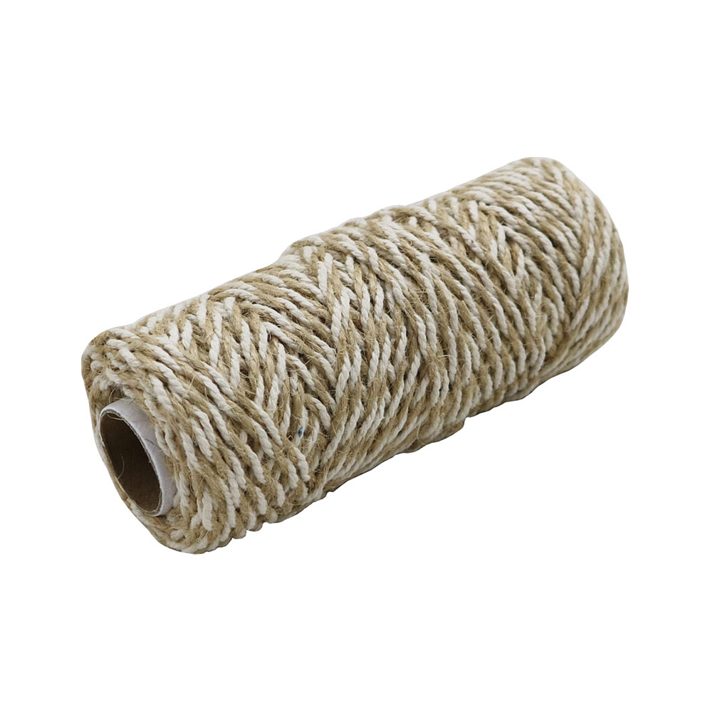 Шнур джутово-хлопчатобумажный, натурально-белый, 5 м, толщина 2-3 мм
