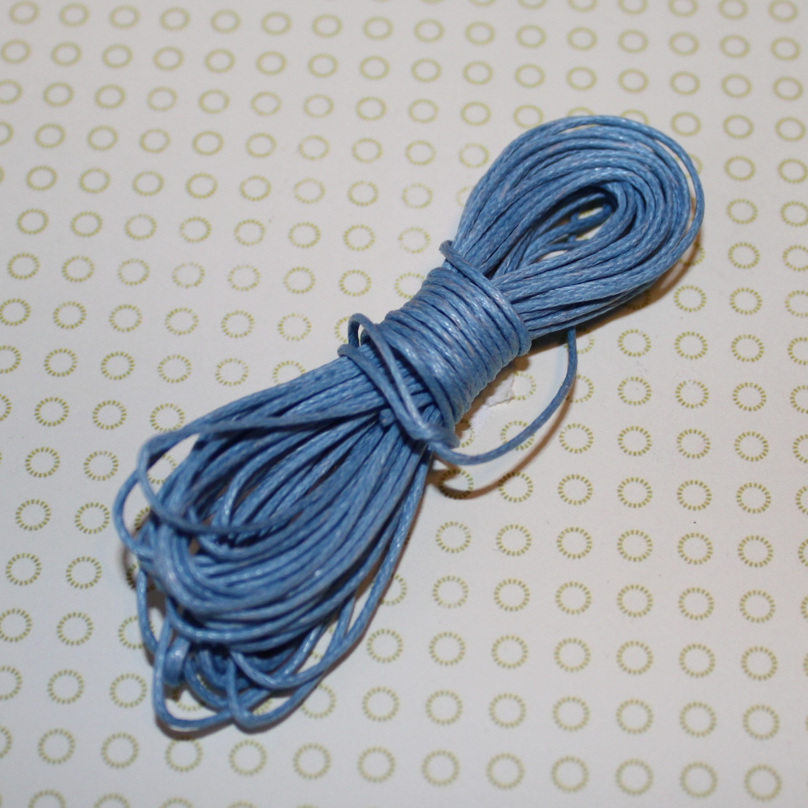 Вощеный шнур голубого цвета, 5 м