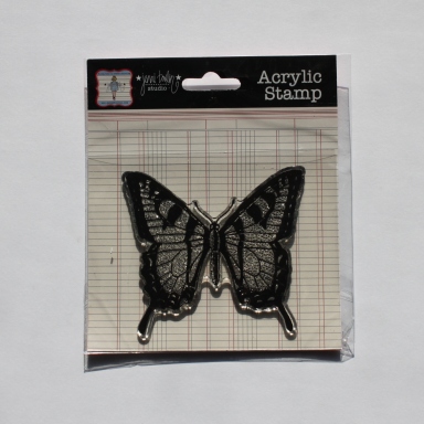 Акриловый штамп для скрапбукинга 7,5х7,5 см Butterfly, Jenni Bowlin