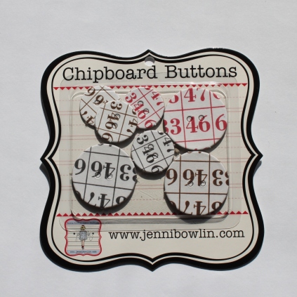Набор картонных пуговиц Chipboard Buttons - Bingo от Jenni Bowlin
