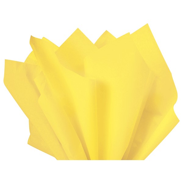 Бумага тишью, жёлтый, 75х50см, 18 г/м²