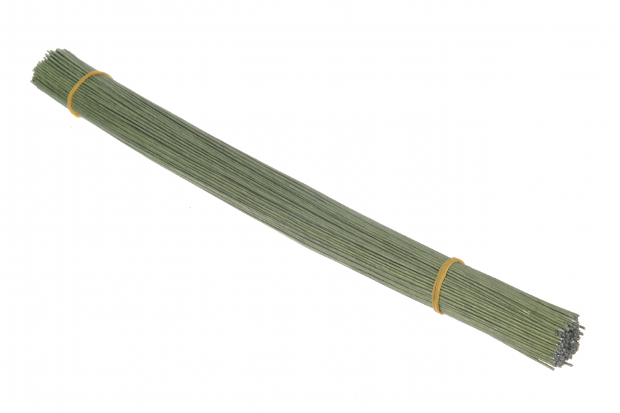 Дріт в обплетенні флористичний, зелений, 40 см, 1 мм