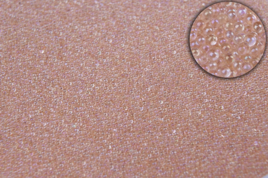 Микробисер бульонки, персик, прозрачный 0,6-0,8 мм, 10 грамм
