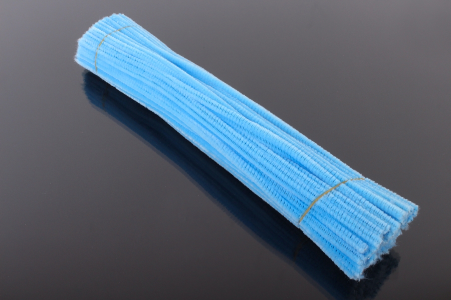 Синельная пушистая проволока, голубой, 30 см, 0,6 см