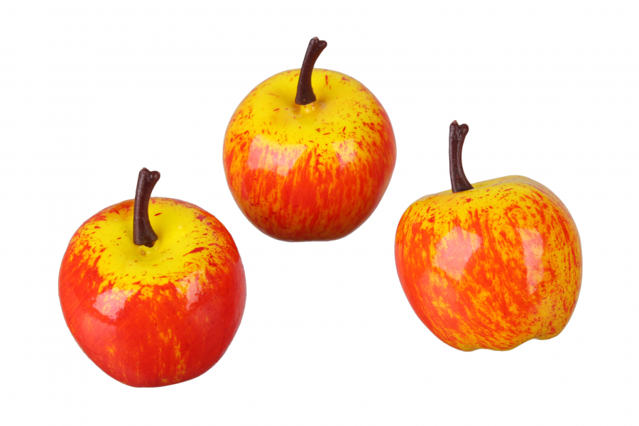 Яблоко декоративное, 1 шт, красно-желтый, 3,5 см