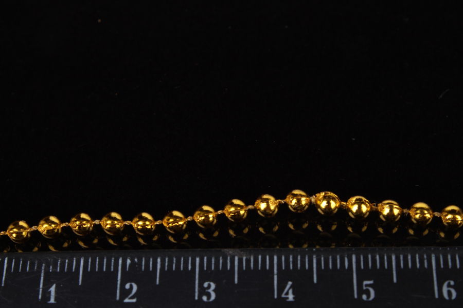 Жемчуг на нитке, золото, 3 мм, 20 м