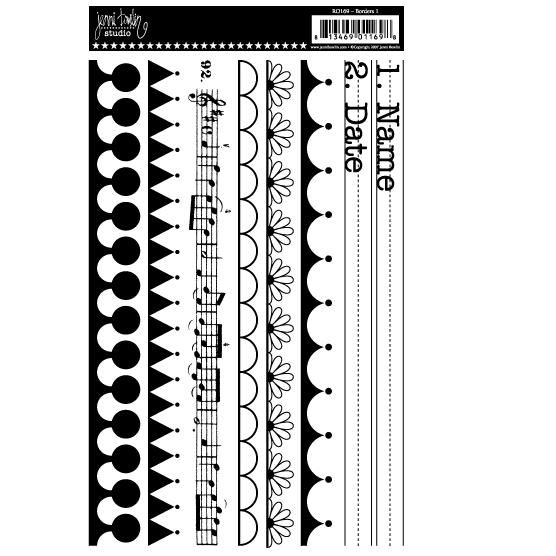 Набор натирок для скрапбукинга Rub Ons- Borders 1 от Jenni Bowlin