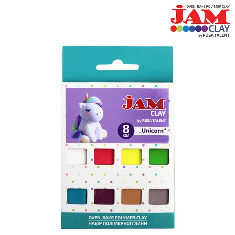 Набір пластики, Unicorn, 8х20г, Jam Clay
