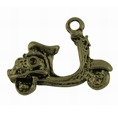 Металева підвіска "Мопед" кольору зістареної бронзи, 18х14 мм, 3 шт