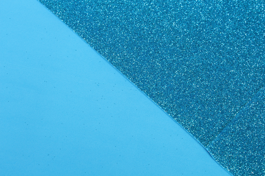 Фоамиран листовой с глиттером, 70х50 см, 1 мм, голубой
