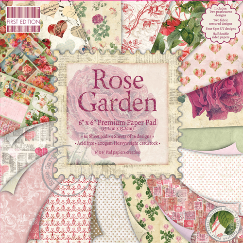 Набір паперу Rose Garden 15х15 см 16 аркушів First Edition