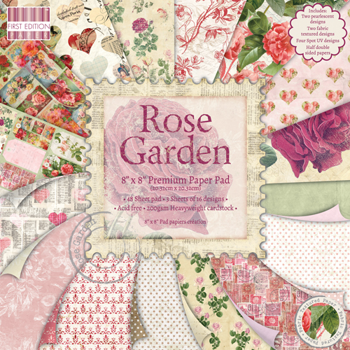 Набір паперу Rose Garden 20х20 см 16 аркушів від First Edition
