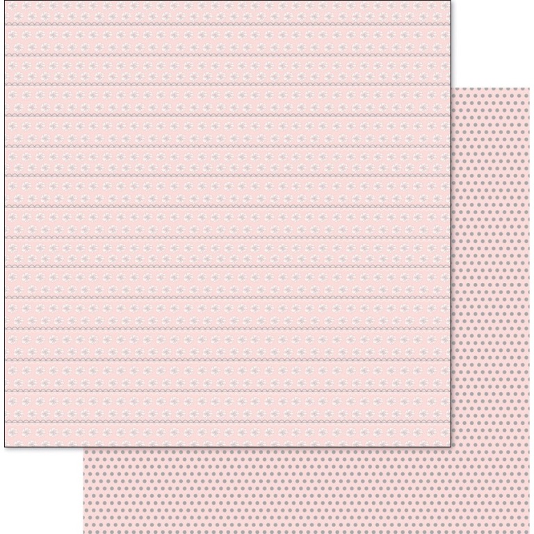 Двусторонняя перламутровая бумага Floral Scallop Stripe/Pink 30х30 см от Ruby Rock-it