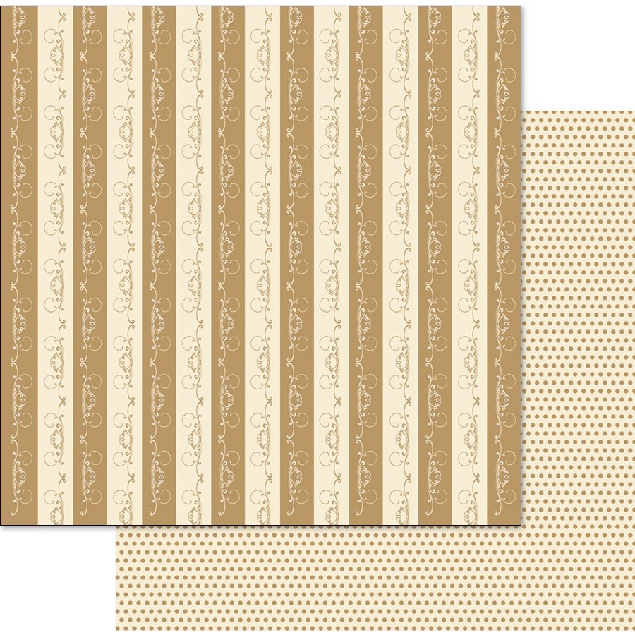 Двусторонняя бумага Flourish Stripe/Gold 30х30 см от Ruby Rock-it
