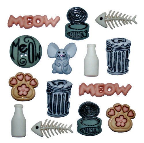Набор пуговиц Cat Staff от Dress It Up, 14 шт