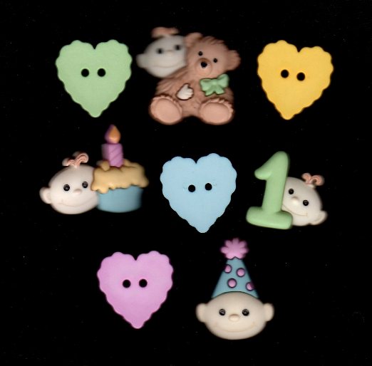 Набор пуговиц Baby's First Birthday от Dress It Up, 8 шт