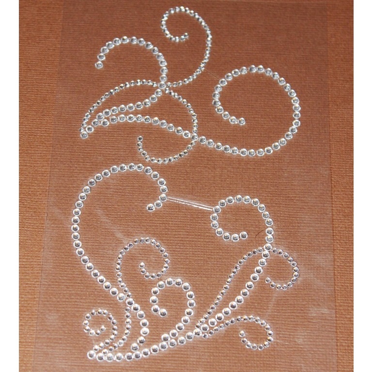 Узоры из страз серебристого цвета, 16х9 см