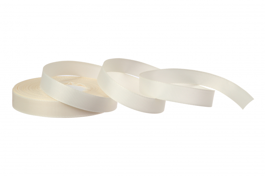 Стрічка репсова, рулон, 12 мм, 18 м, кремовий
