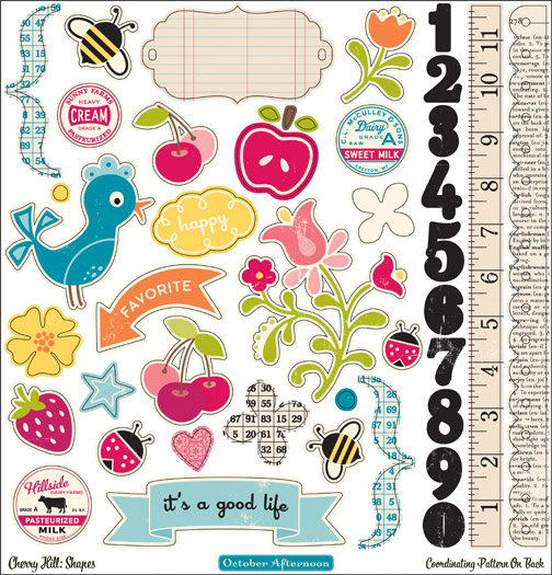 Лист двосторонніх вирубування 30х30 Cherry Hill Die-cut Shapes від October Afternoon