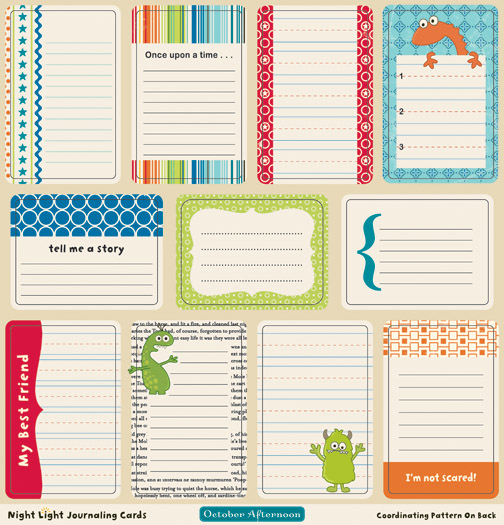Лист двусторонних высечек 30х30 см Night Light Journal Cards от October Afternoon