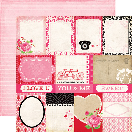 Двусторонняя бумага Journaling Cards Romantic 30х30 см от Echo Park